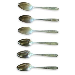 Antique 1921 Oneida Community Plate Grosvenor Teaspoons Set of 6 No Monogram